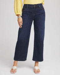 Chico's Collections Girlfriend Cropped Wide-Leg Jean