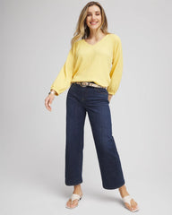 Chico's Collections Girlfriend Cropped Wide-Leg Jean