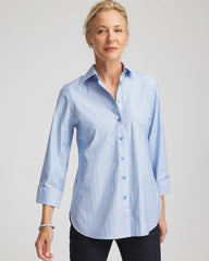 Chico's Clothing No Iron™ Striped Jacquard Sateen Shirt