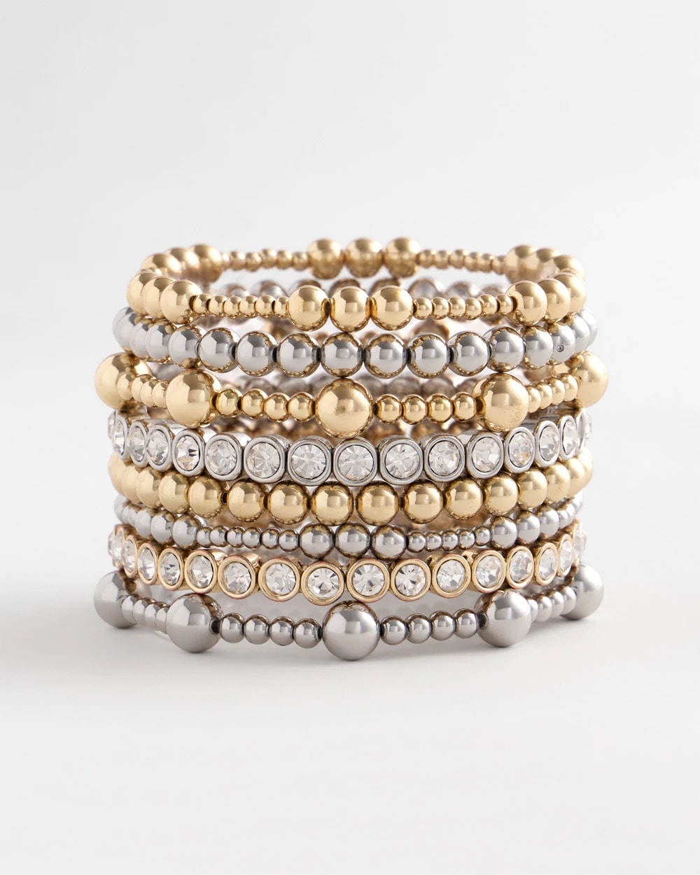 Chico's Jewelry Silver-tone Medium Bead Stretch Bracelet