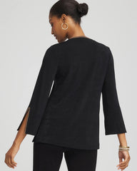 Chico's Clothing Travelers™ Embellished V-Neck Flutter Sleeve Tunic