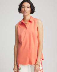 Chico's Clothing No Iron™ Sleeveless Sateen-Stretch Shirt