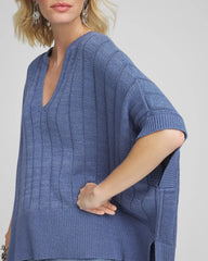 Chico's Clothing Open-Knit Splitneck Poncho