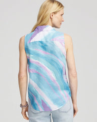 Chico's Clothing No Iron™ Linen Tie-Front Sleeveless Shirt