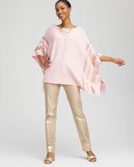 Chico's Clothing Sequin Striped Sweater Poncho