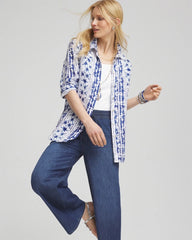 Chico's Clothing No Iron™ Star Print Linen Shirt