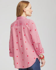 Chico's Clothing No Iron™ Stars & Stripes  Sateen Shirt