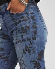 Chico's Clothing Mixed-Media Girlfriend Slim Ankle Jeans