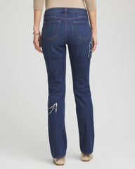 Chico's Clothing Sequins Rose Girlfriend Slim-Leg Jeans