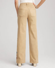 Chico's Clothing Embroidered High-Rise Wide-Leg Jeans