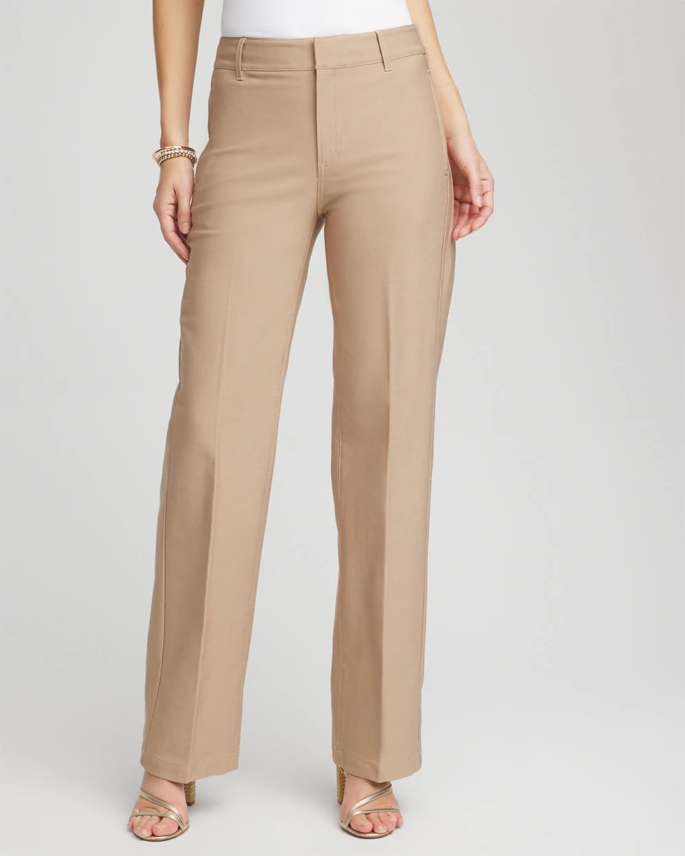 Chico's Clothing Cotton Straight-Leg Trousers