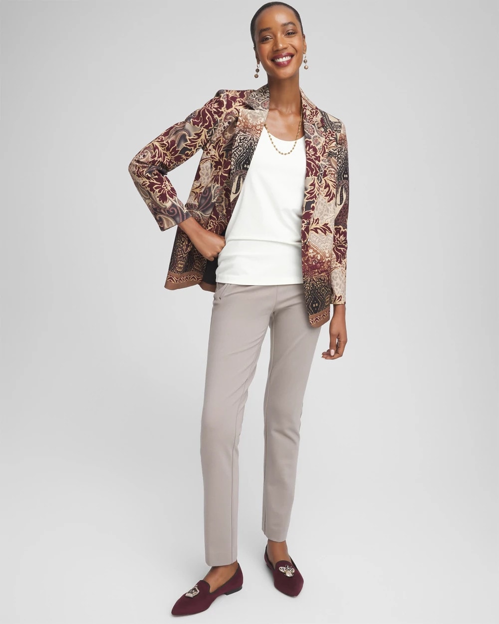Chico's Clothing Juliet Slim Trim Detail Ankle Pants