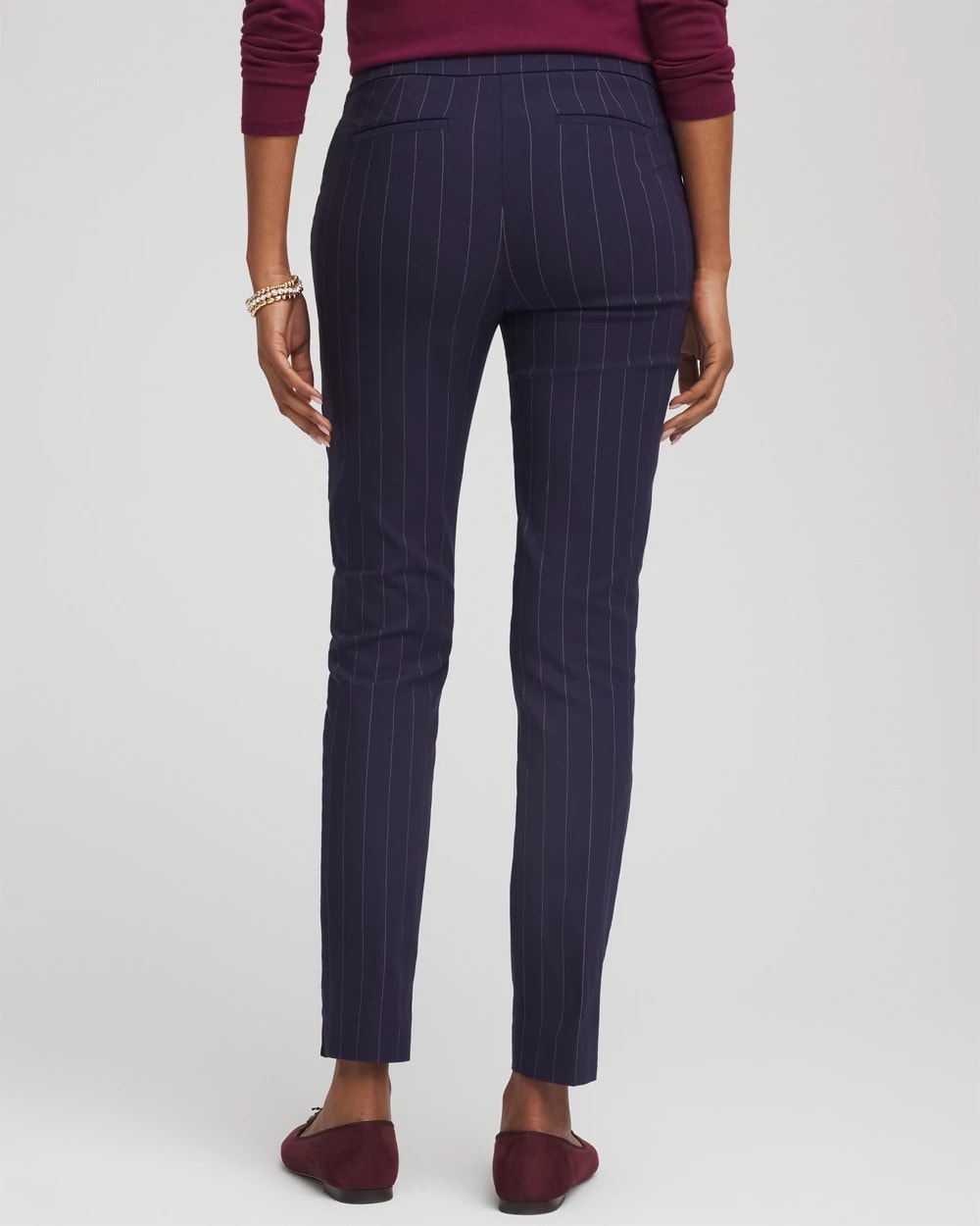 Chico's Clothing Pinstriped Brigitte™ Slim Pull-On Ankle Pants