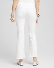 Chico's Petites Petite No Stain Girlfriend Fray Hem Kick Flare Jeans