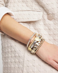 Chico's Jewelry Gold Heart Stretch Bracelet