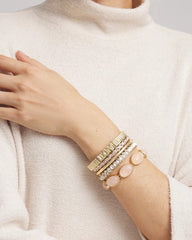 Chico's Jewelry Small Pink Faceted Gem Stretch Bracelet