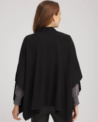 Chico's Accessories Embellished Shawl Collar Ruana