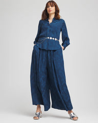 Chico's Petites Petite Jacquard Culotte Wide-Leg Pants