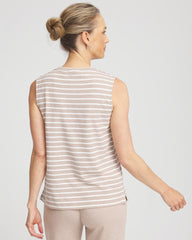 Chico's Collections Zenergy® UPF Sleeveless Metallic-Striped Tank