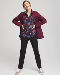 Chico's Collections Zenergy® UPF Floral Half-Zip Pullover Top
