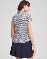 Chico's Collections Zenergy® UPF Dots Mockneck Short-Sleeve Top