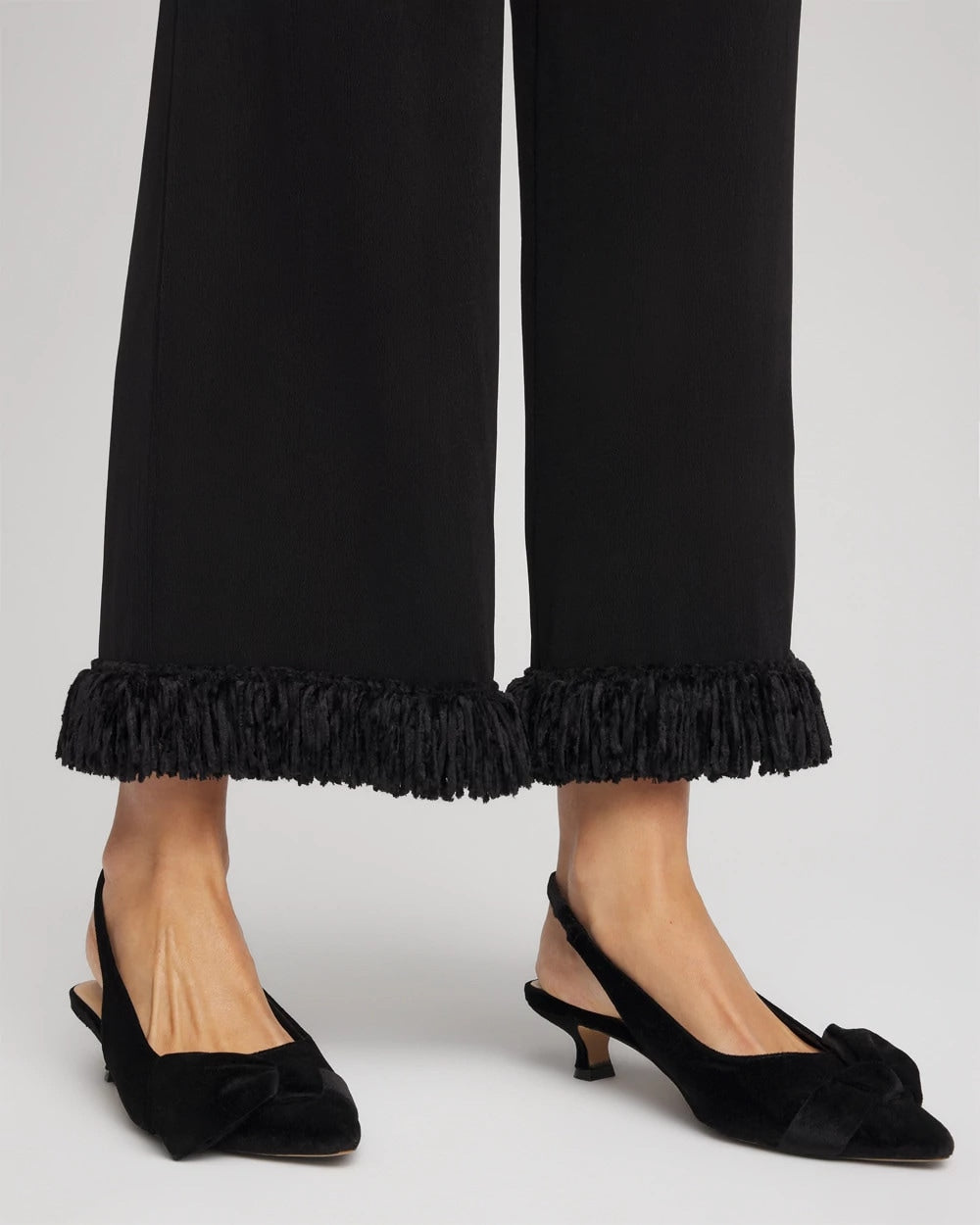 Chico's Collections Travelers™ Collection Fringe Hem Cropped Pants