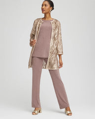 Chico's Collections Travelers™ Collection Champagne Sequins Jacket