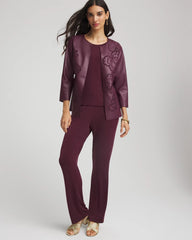 Chico's Collections Travelers™ Collection Faux Leather Embroidered Jacket