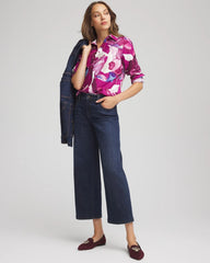 Chico's Collections No Iron™ Floral-Paint-Print Shirt
