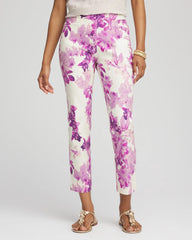 Chico's Collections Brigitte™ Floral Pull-On Slim Cropped Pants