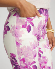 Chico's Collections Brigitte™ Floral Pull-On Slim Cropped Pants