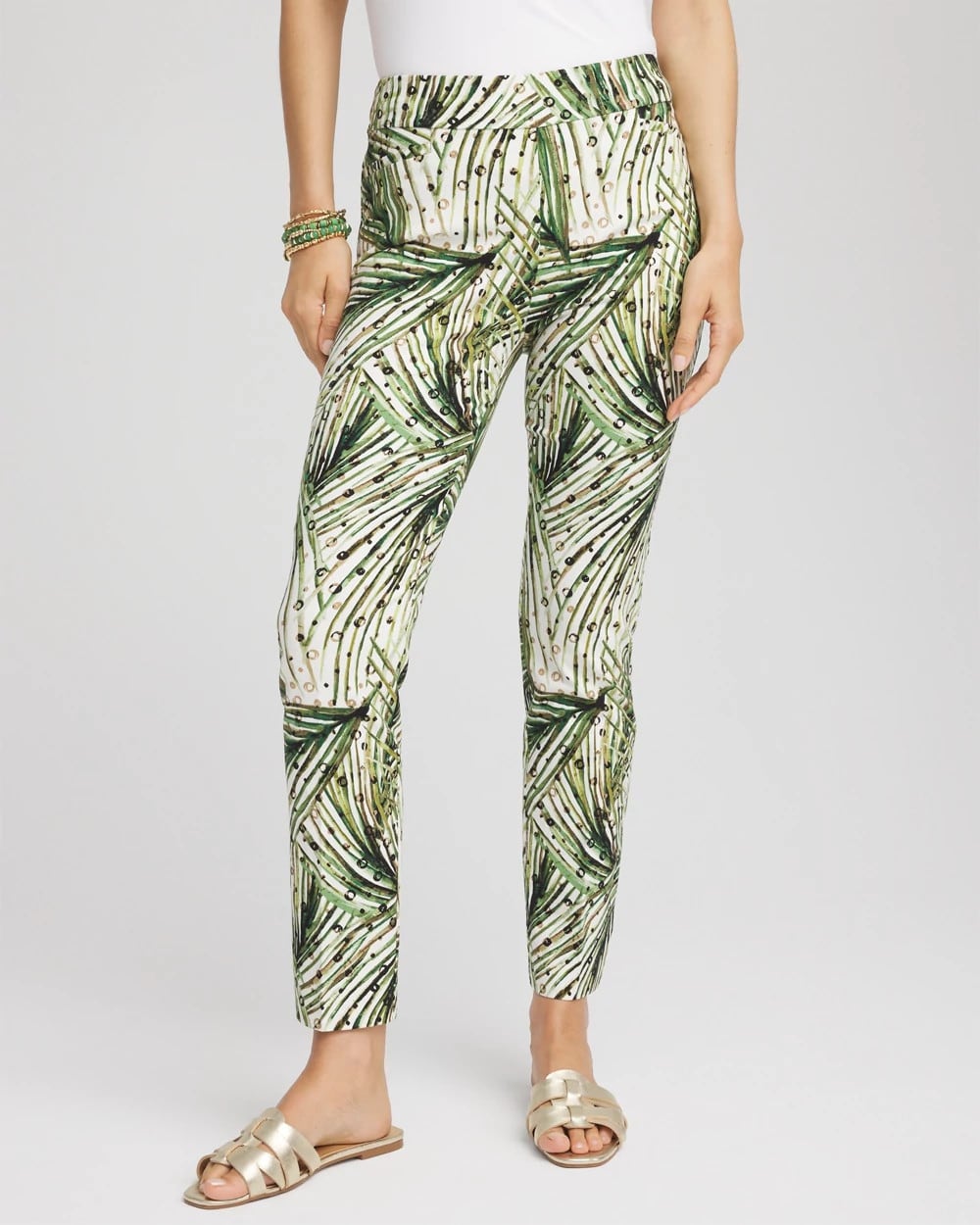 Chico's Collections Brigitte™ Slim Ankle Palm-Print Pants