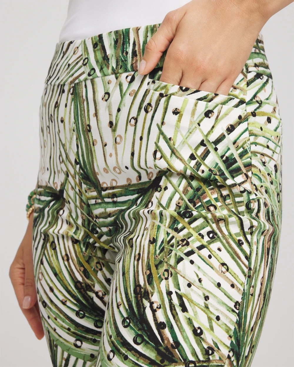 Chico's Collections Brigitte™ Slim Ankle Palm-Print Pants