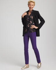 Chico's Collections Juliet Slim Trim Detail Ankle Pants