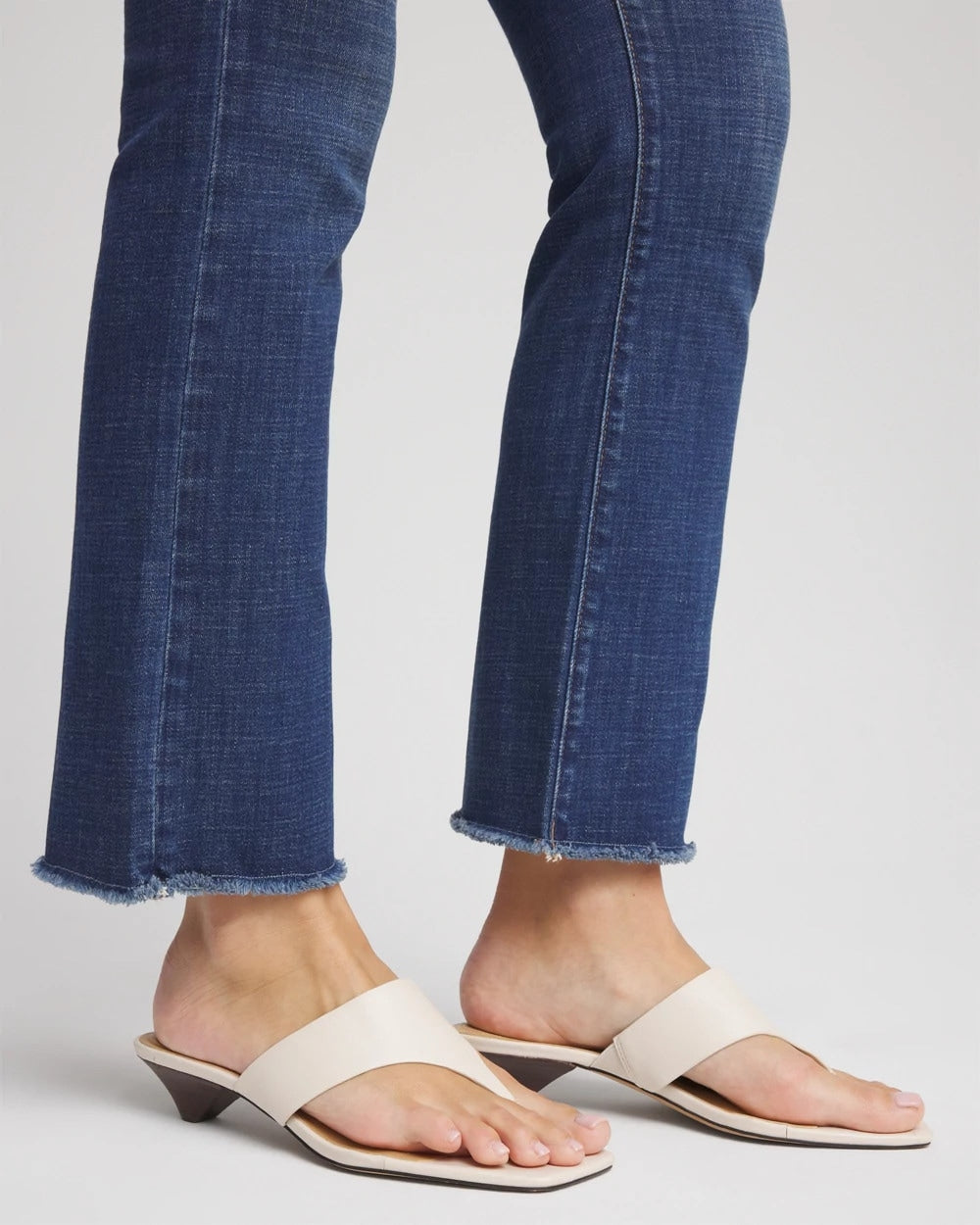 Chico's Collections Girlfriend Fray Hem Kick Flare Jeans