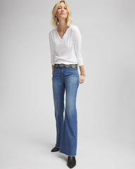 Chico's Collections Girlfriend Frayed Flared Jeans